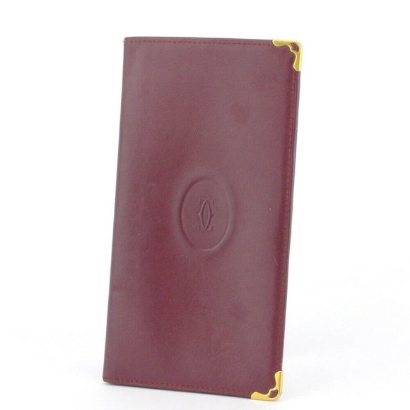 Authntic Cartier length wallet mast line Bordeaux leather - Picture 1 of 9